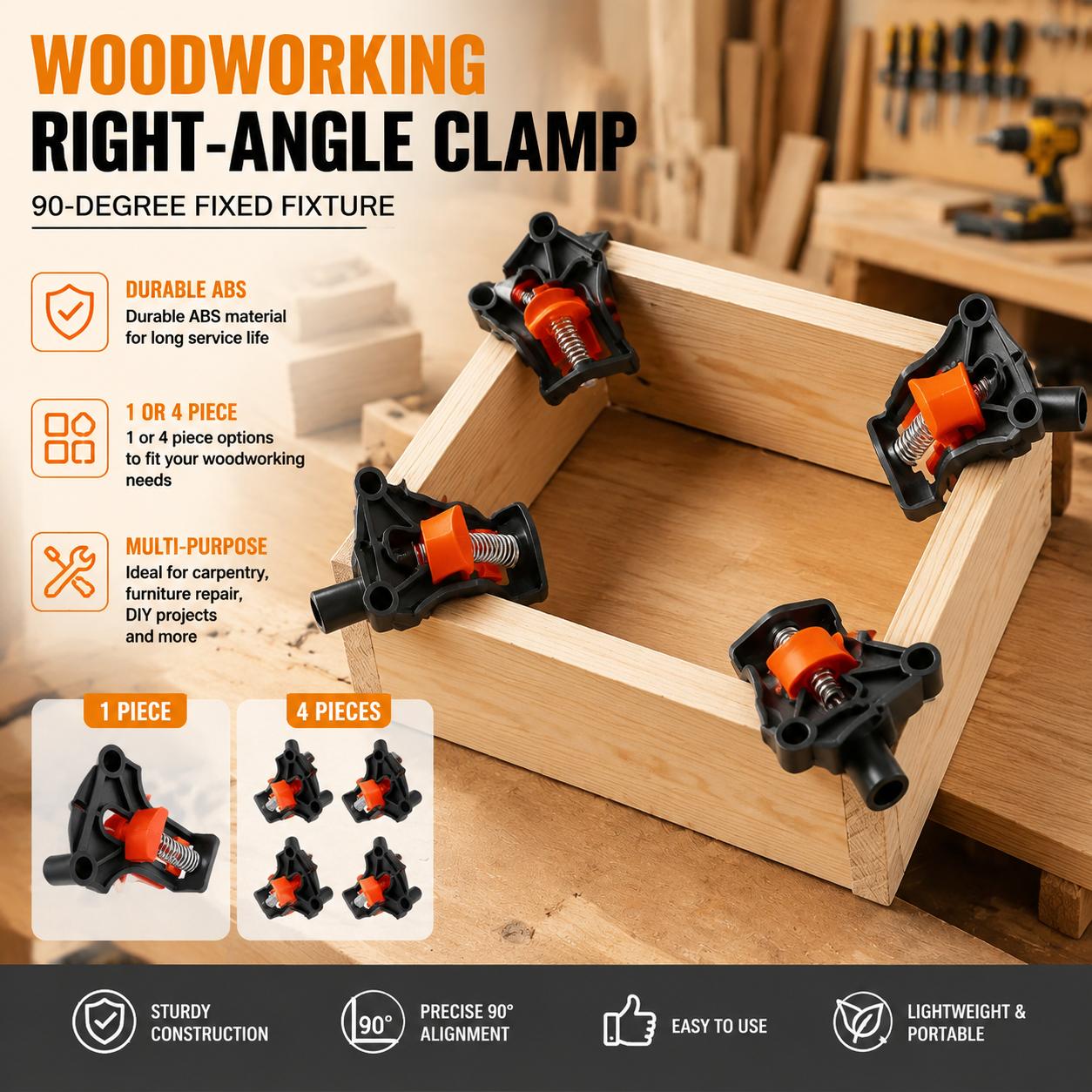 Furniture Hardware Photos - Premium 90-Grad-Winkelklemmen-Set für Holzbearbeitung, Tischlerei, DIY-Möbelmontage,