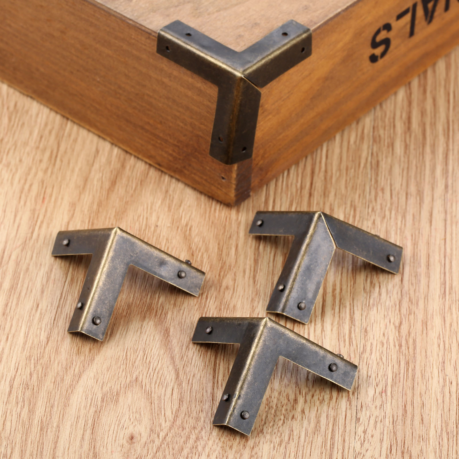 Furniture Hardware Antique - DRELD 4 Stück Antik-Bronze-Eckenschutz, Holzkiste, Coner,