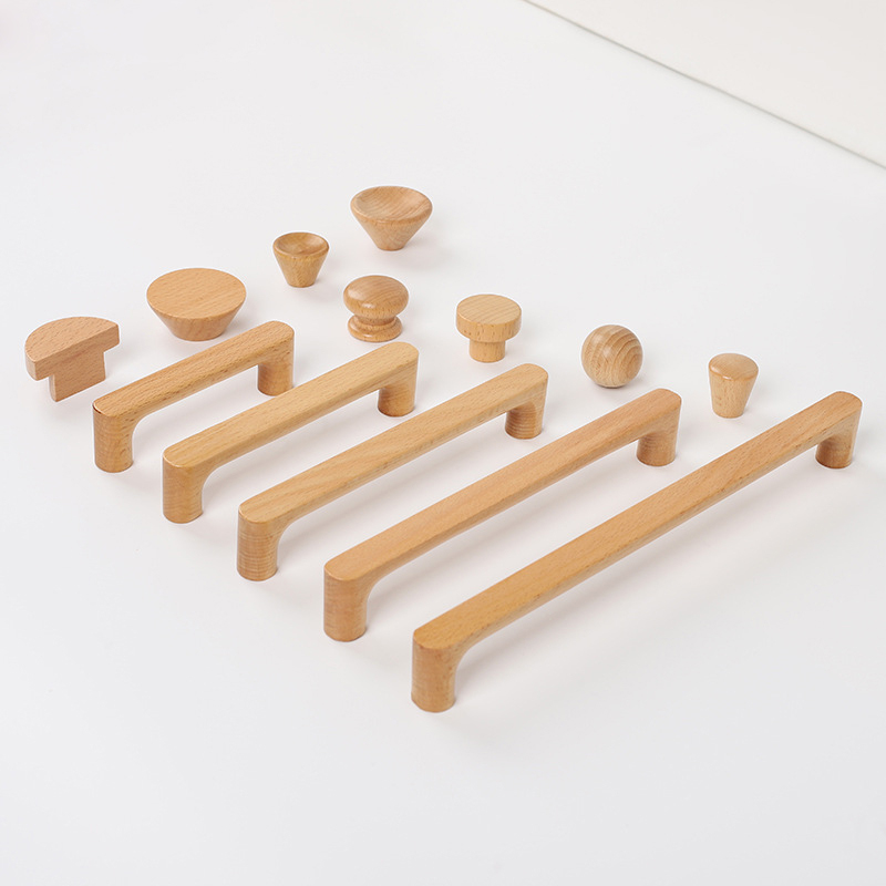 Furniture Hardware Restoration - Nordische Holzmöbelgriffe aus Buchenholz für Küchenschränke,