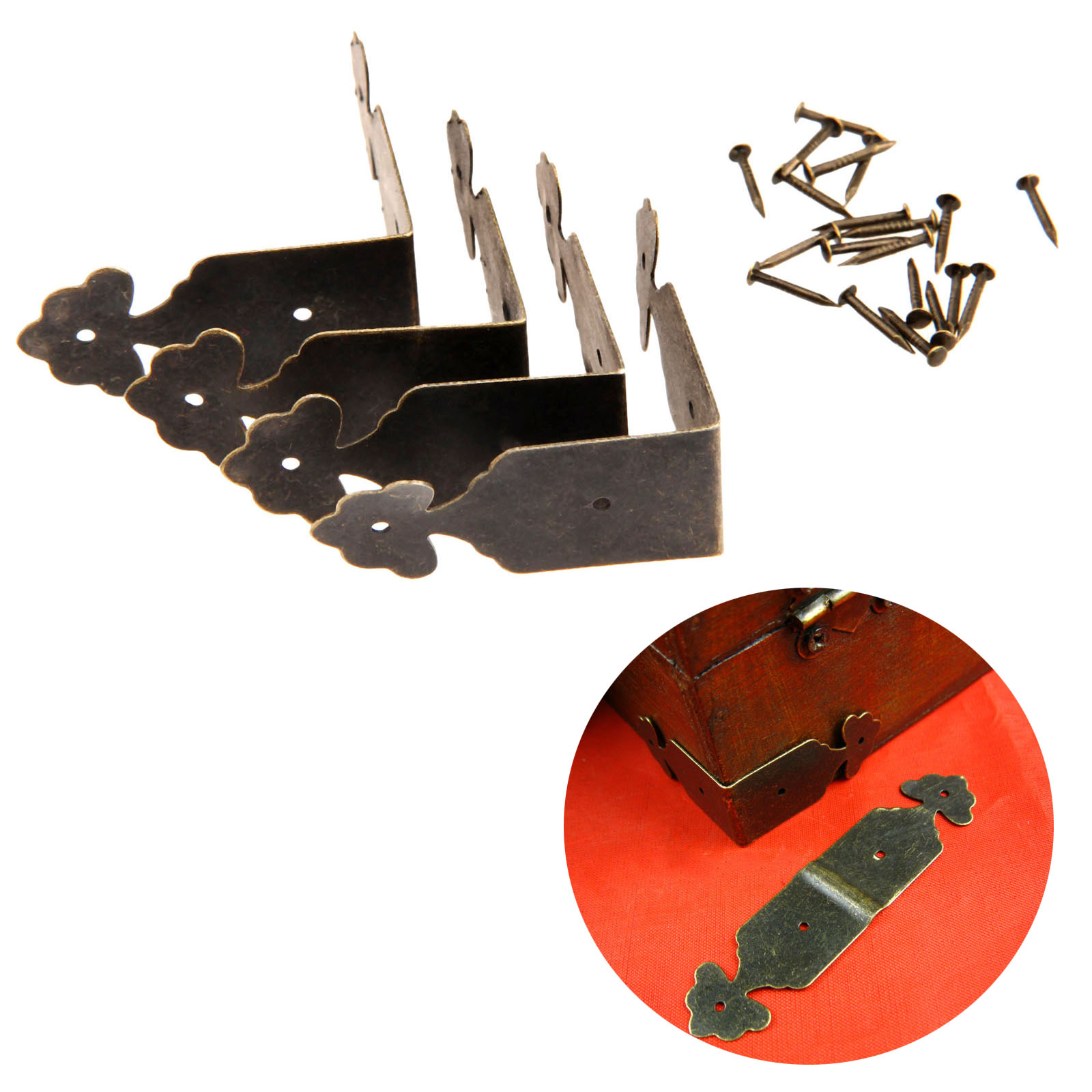 Furniture Hardware Antique - 4 stücke Dekorative Ecke Protektoren Eisen