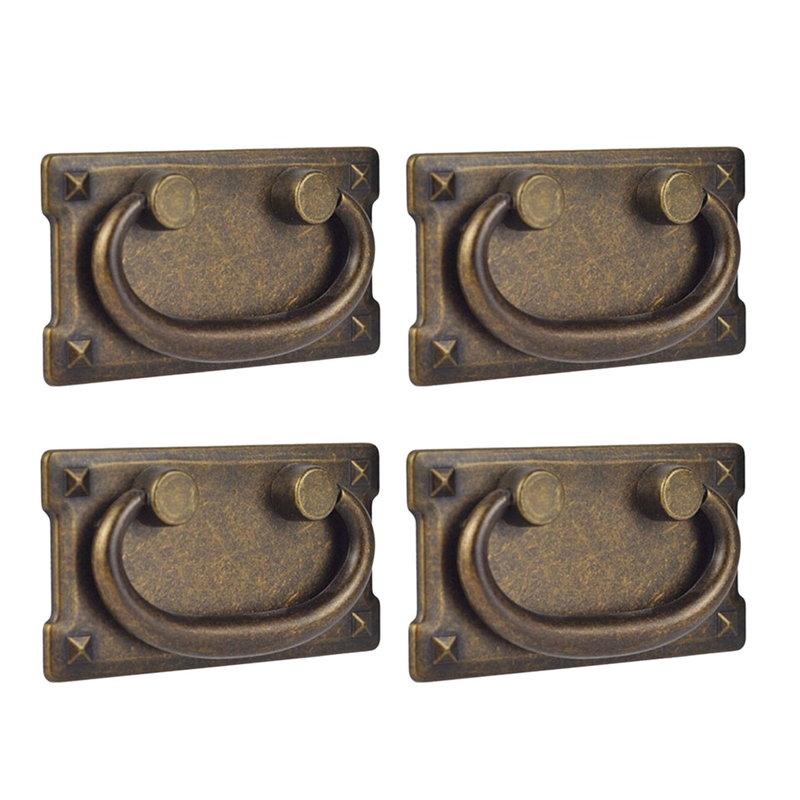 Furniture Hardware Antique - 4Pcs Vintage Antike Bronze Schublade Ring