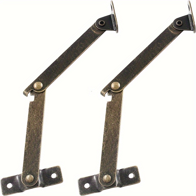 Furniture Hardware Antique - 2er-Pack Klappbare Deckelstützscharniere in Antik-Bronze –
