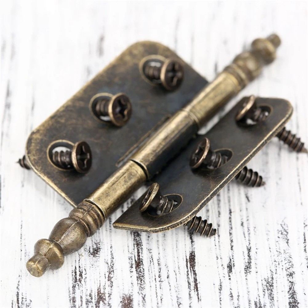 Furniture Hardware Antique - Scharnier-Reparaturplatte, antike Bronze, Kronscharniere, 6 Löcher,