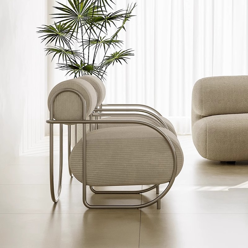 Furniture Hardware Business - Italienischer Edelstahl-Einzelsessel, Einzelsofa, Loungesessel, Esszimmerstuhl, Französischer