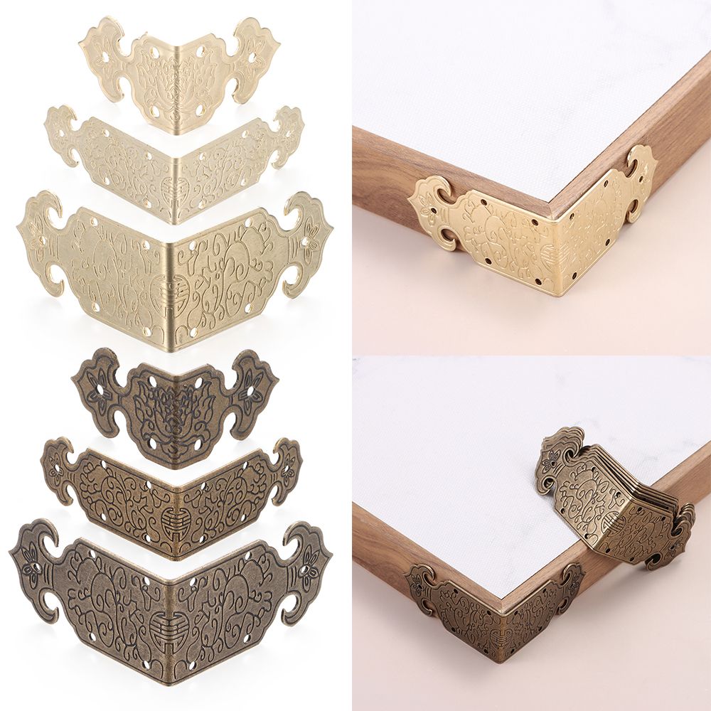Furniture Hardware Antique - 8 Stück Metall antike Eckenschutz rechtwinklige