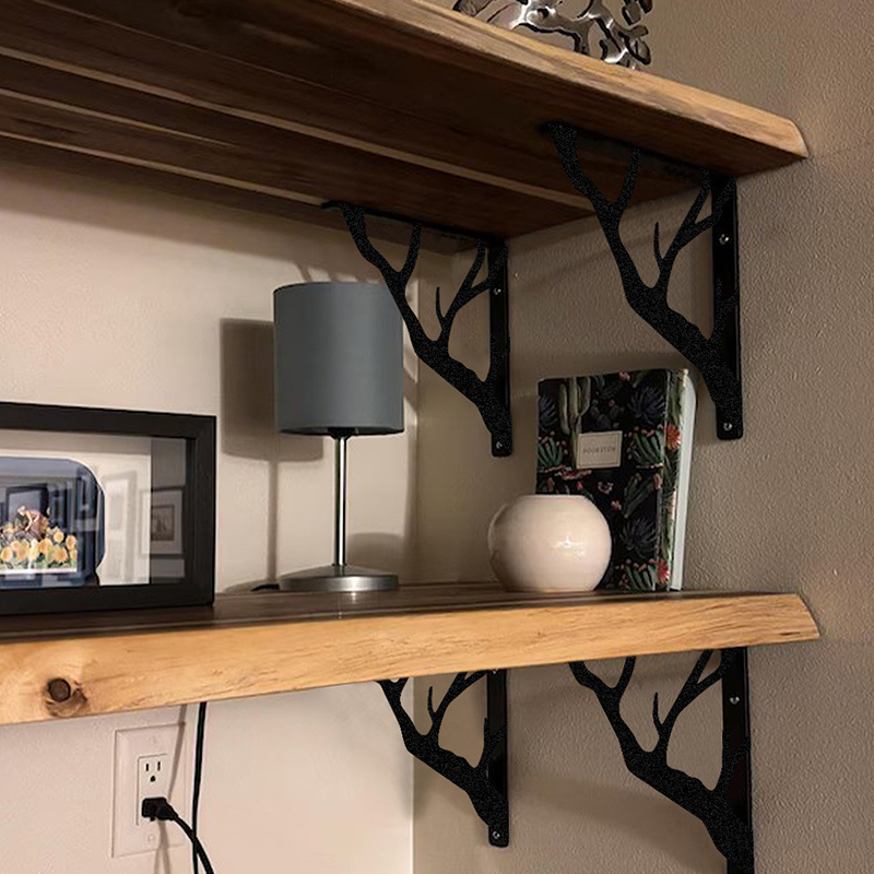 2 Stück schwarze Baumzweig-Met – Shelf Bracket Pair Bewertung und Preis