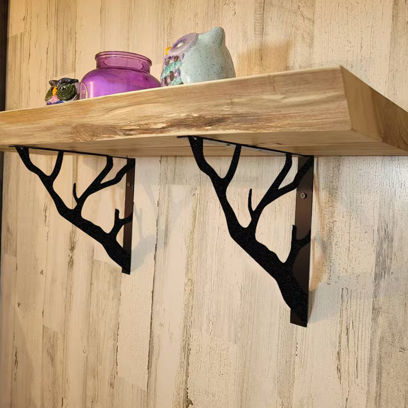 2 Stück schwarze Baumzweig-Met – Shelf Bracket Pair Bewertung und Preis