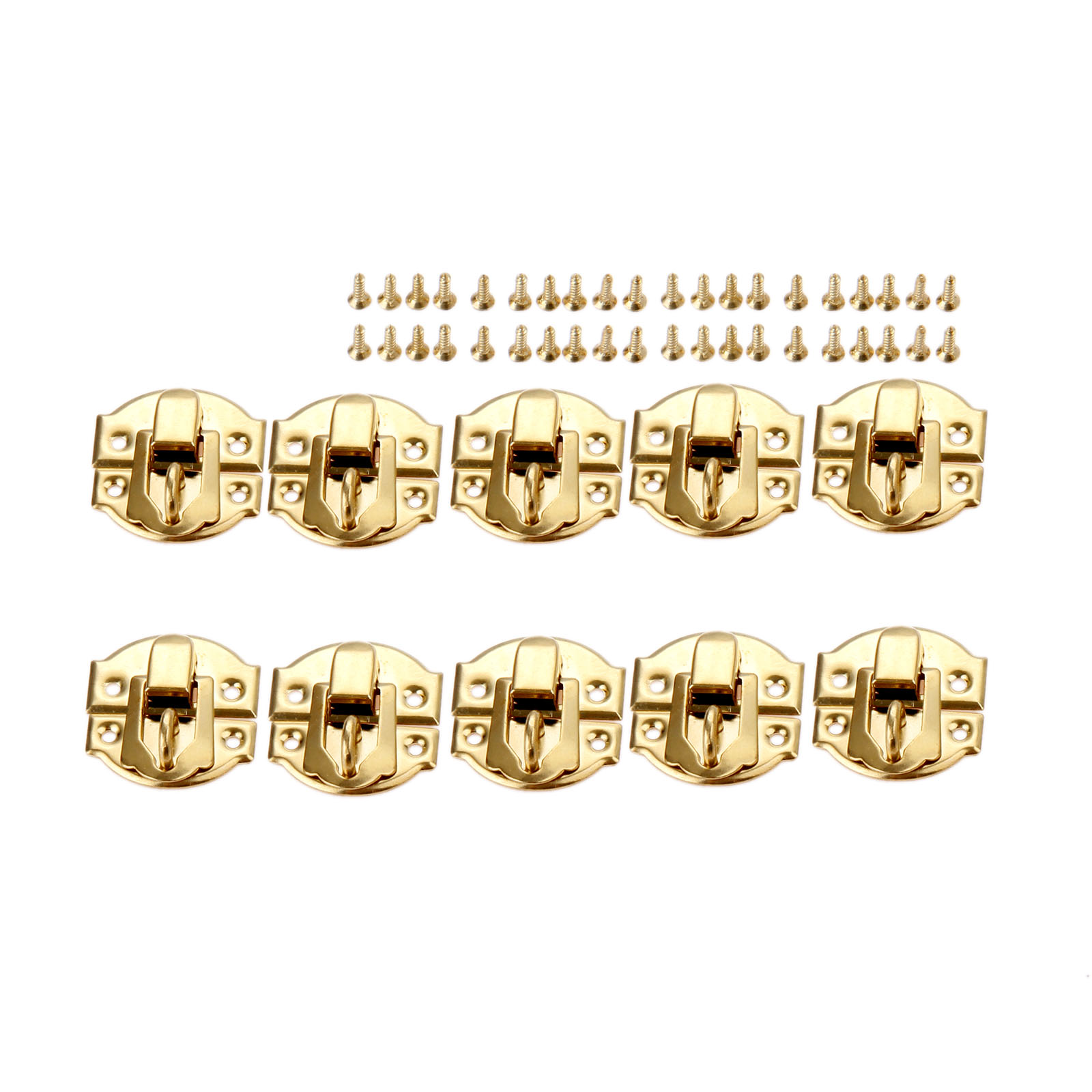 10 Stück goldene Box-Verriegel – Furniture Hardware Vintage Bewertung und Preis